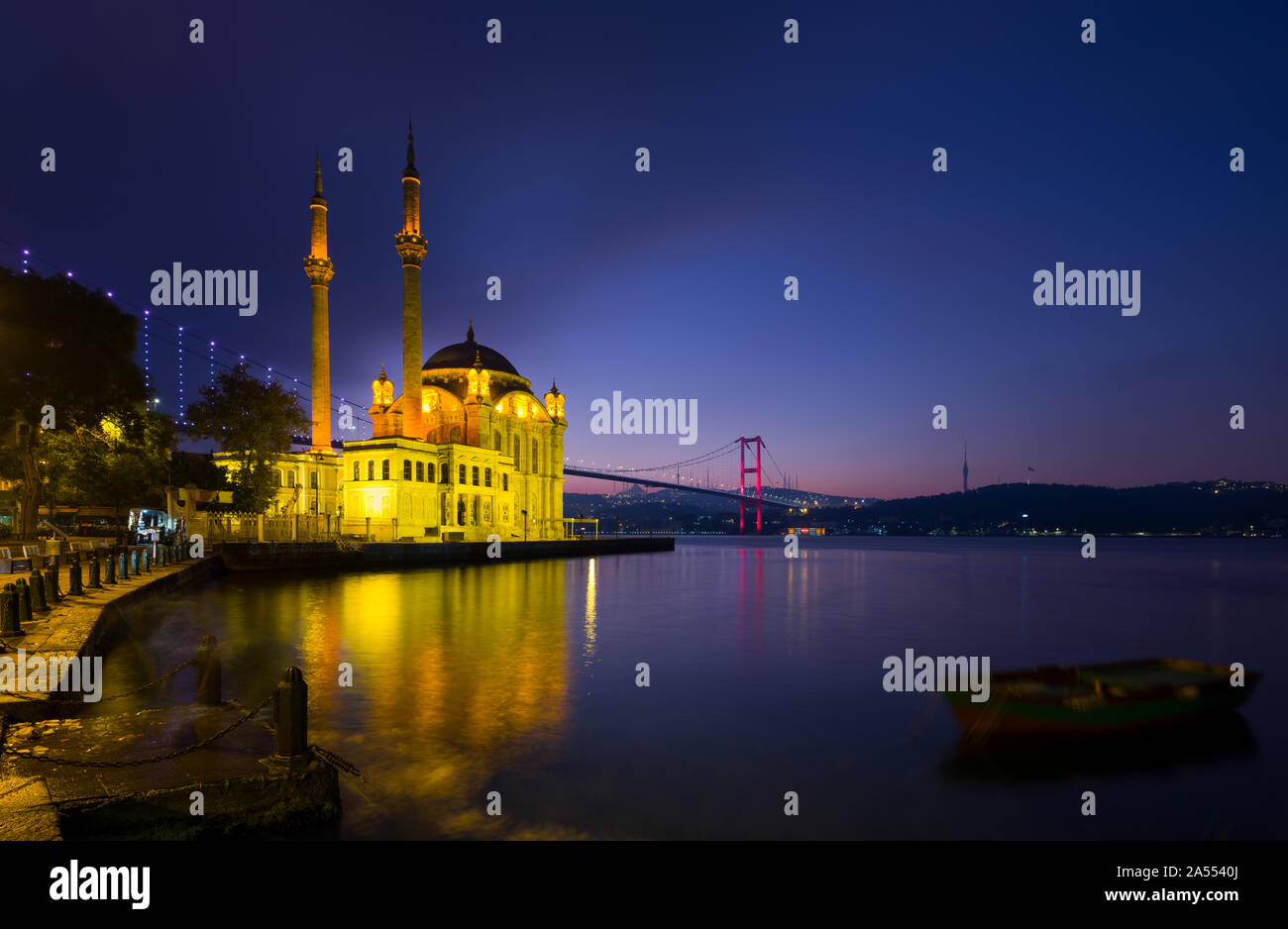 Ortaköy Moschee, Istanbul Stockfoto