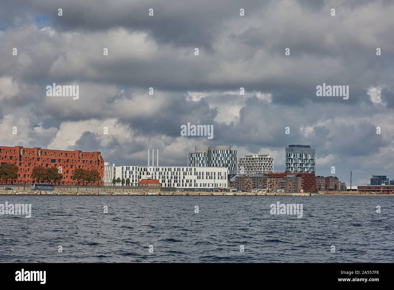 Kopenhagen, Dänemark - 16 September 2017: Blick auf die Stadt Kopenhagen in Dänemark bei bewölkten Tag. Stockfoto
