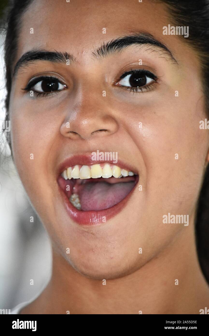 Überrascht Cute Person Stockfoto