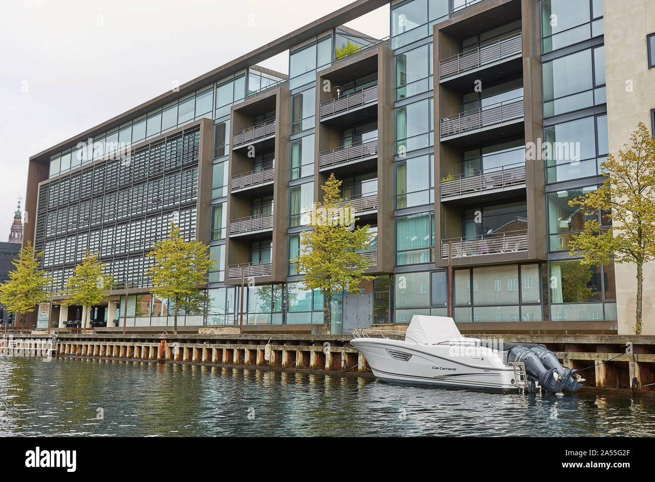 Kopenhagen, Dänemark - 16 September 2017: Kanal Tour: Schöne Aussicht auf Kopenhagen Wasser vor. Canal Tours Kopenhagen ist eine wunderbare Art und Weise des Sehens. Stockfoto