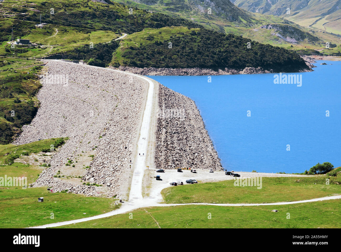 Dam Beibehaltung der See des Mont Cenis Pass in den Alpen. Stockfoto