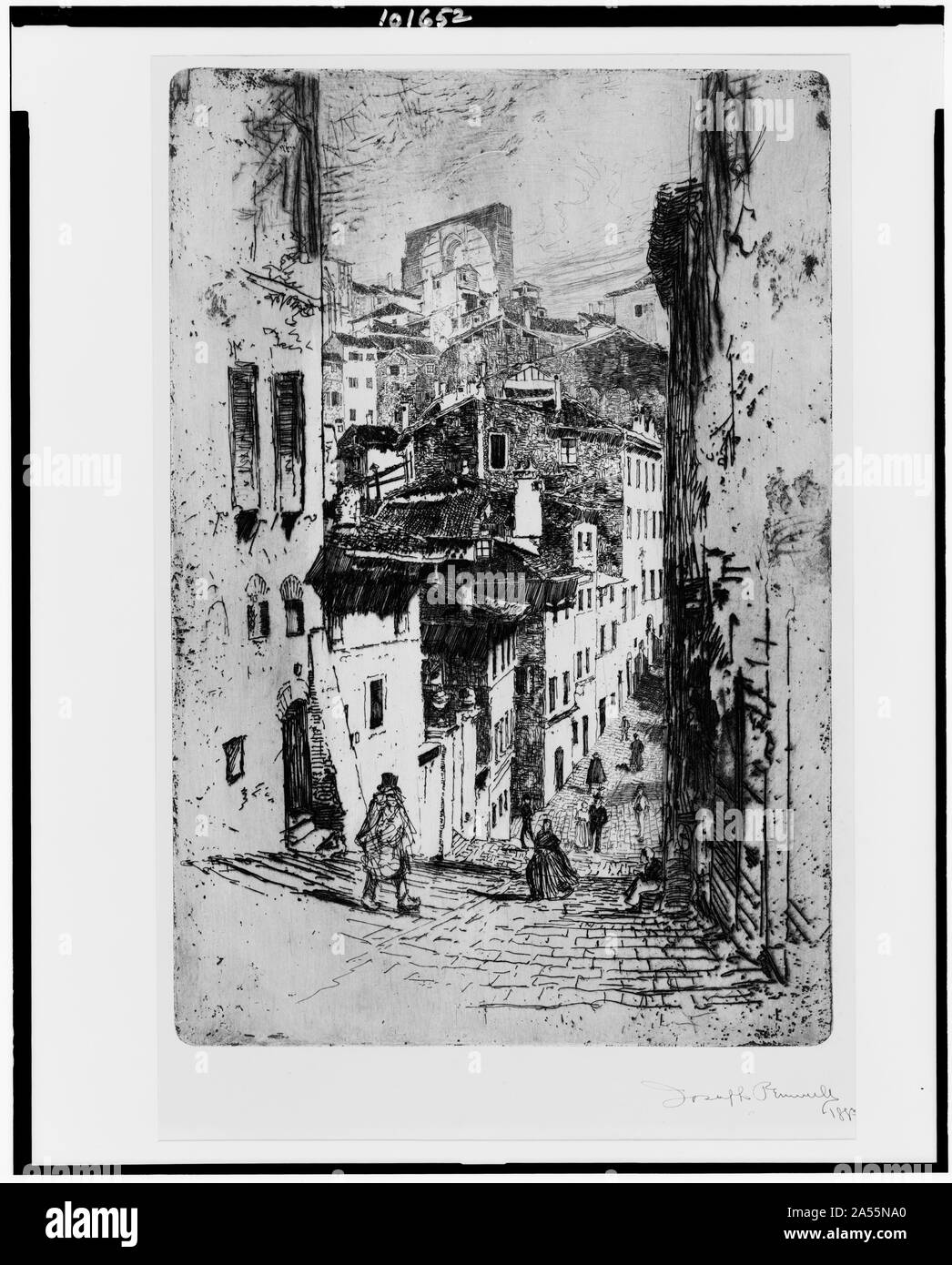 Nach oben und unten in Siena/Joseph Pennell, 1883. Stockfoto