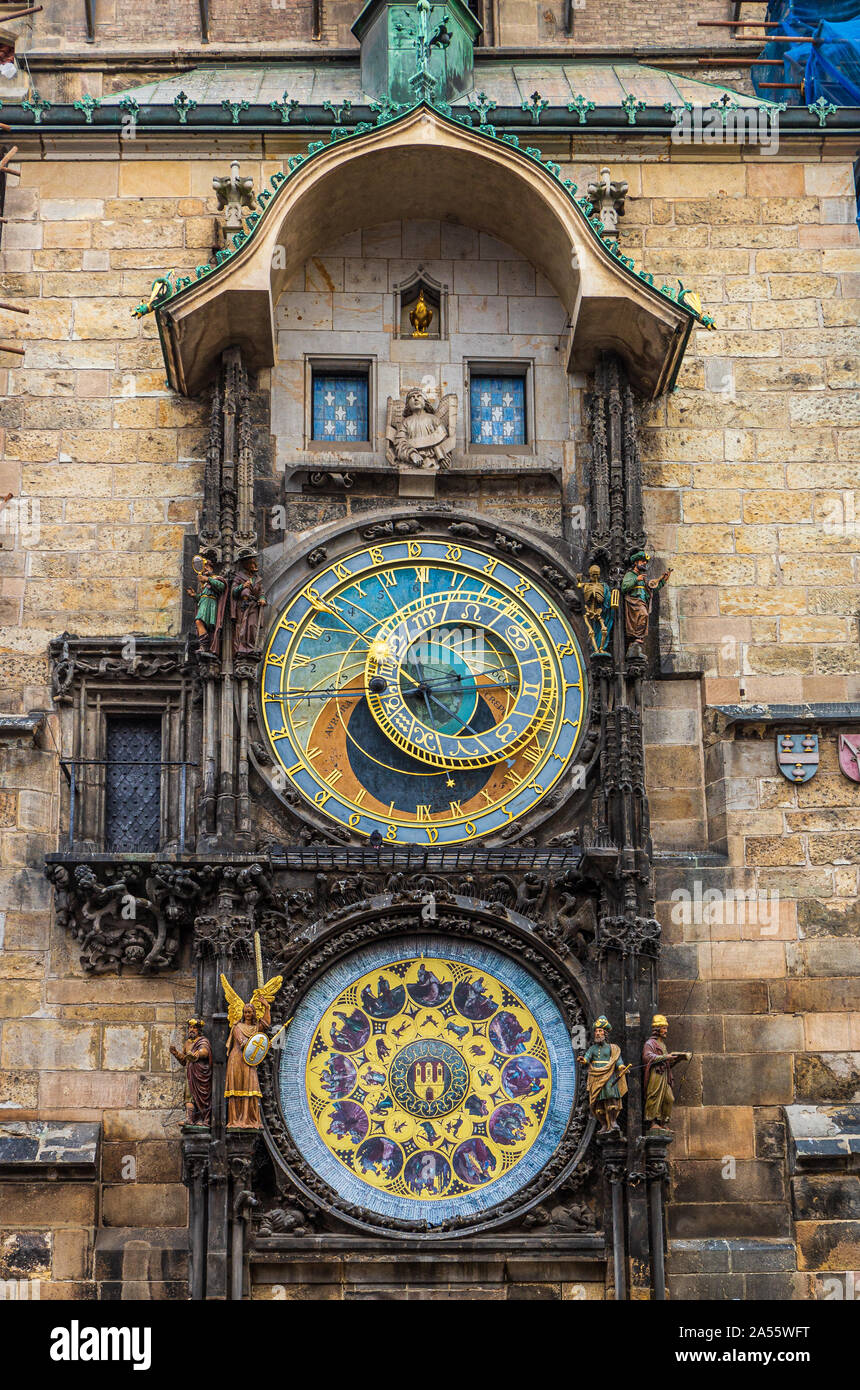 Astronomische Uhr (Orloj) in der Altstadt von Prag - Tschechische Republik Stockfoto