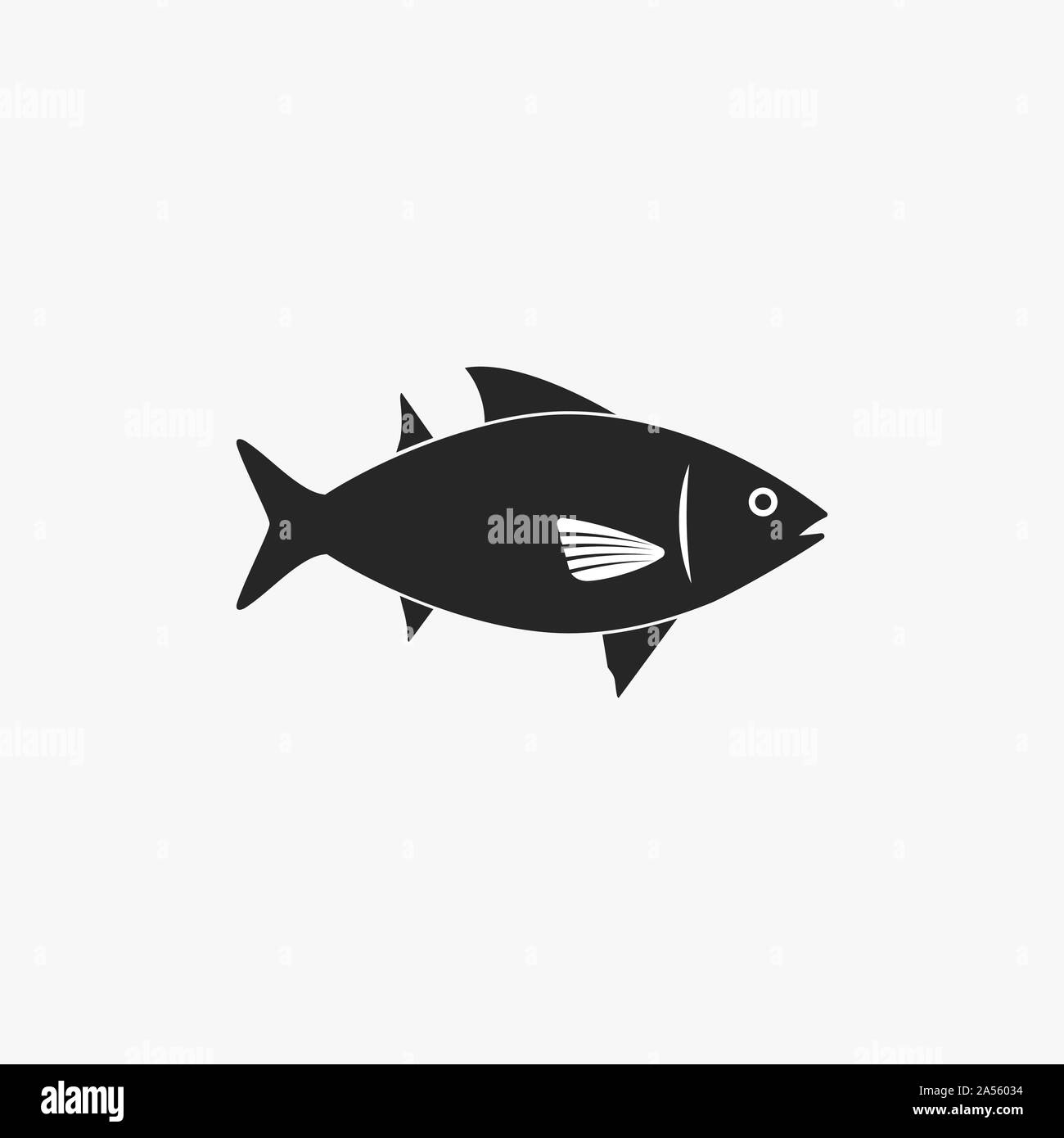 Vector Illustration, flache Bauform. Fisch essen Meer Symbol Stock Vektor