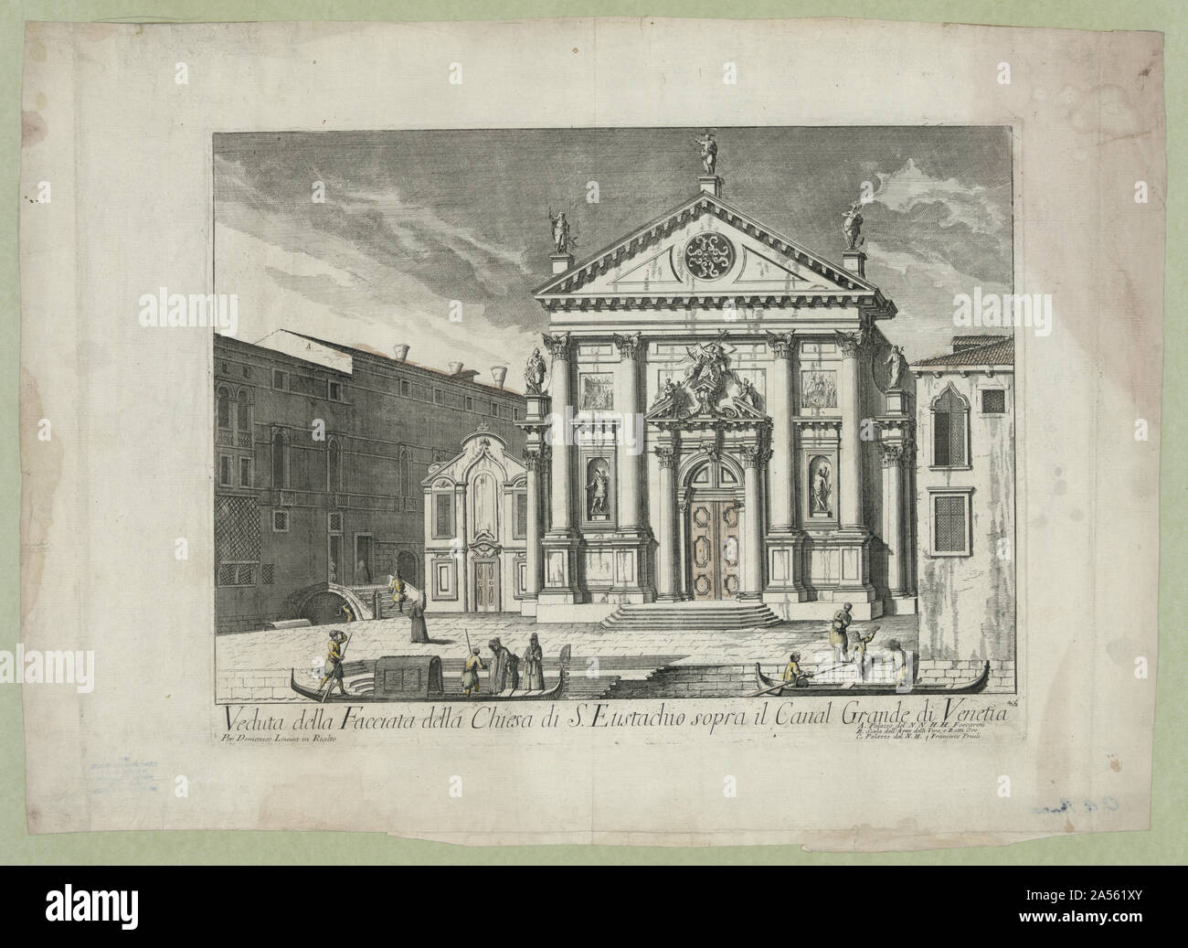 Facciata Veduta della della Chiesa di S. Eustachio spora Il Canale Grande di Venetia Stockfoto