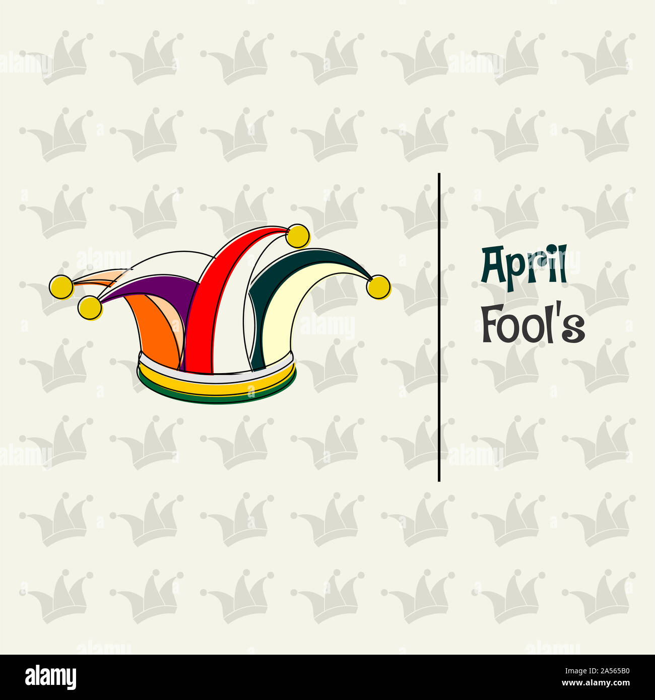 April Fool's Day mit farbigen cockscomb Symbol vektor Cartoon Stockfoto