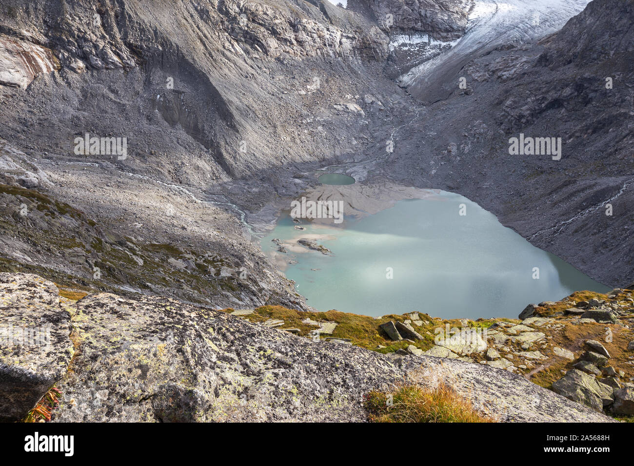 (Obersulzbachsee Sulzsee) proglazialen See. Obersulzbach Kees Gletscher der Venediger Berg Gruppe. Nationalpark Hohe Tauern. Österreichischen Alpen. Stockfoto