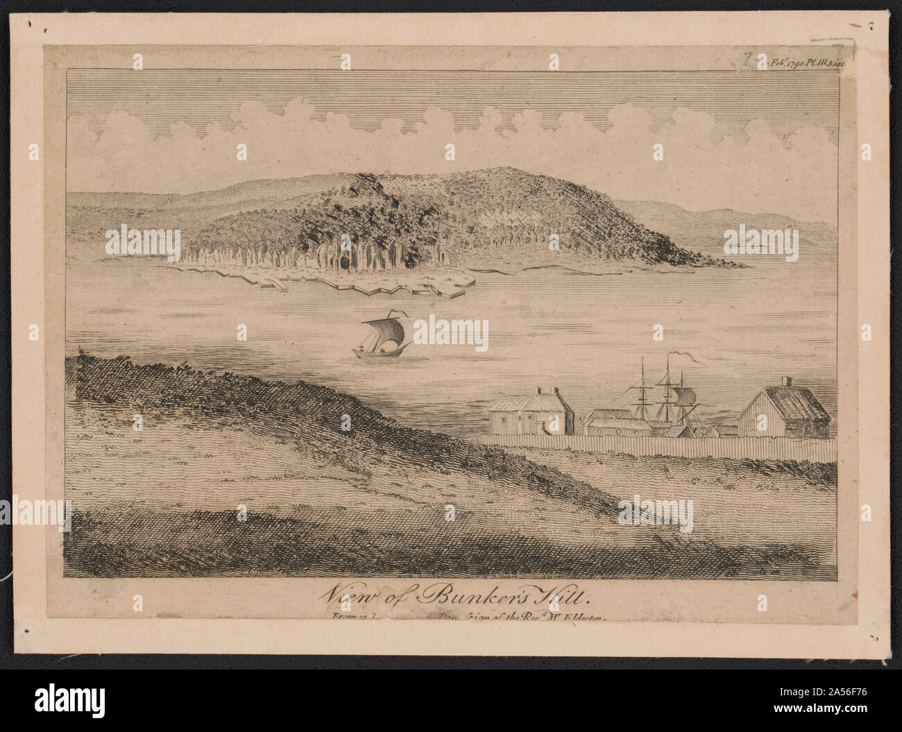 Blick auf die Bunker Hill 1790 Stockfoto