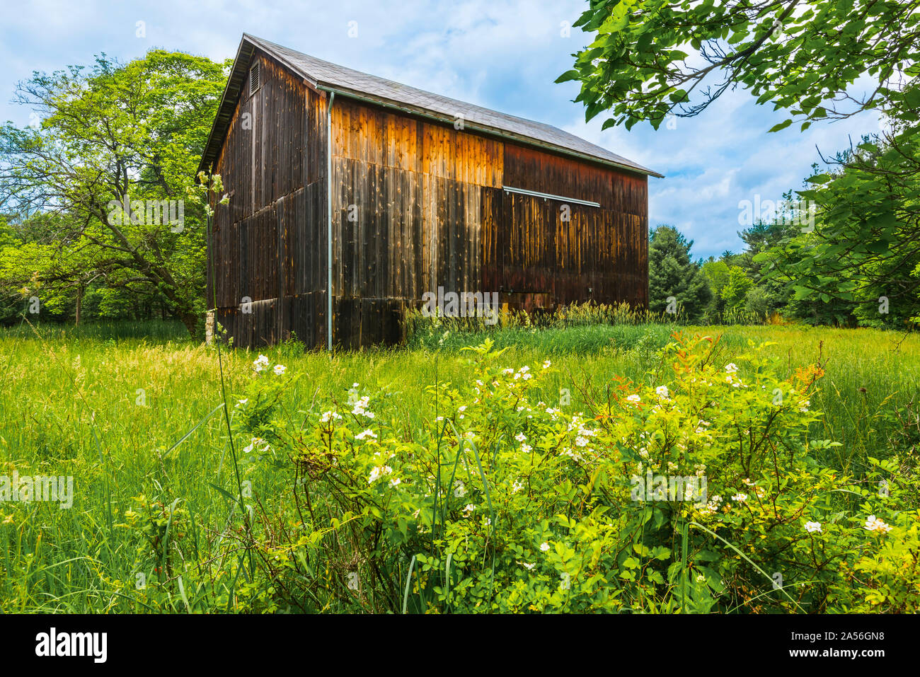 Alte Scheune entlang Valley Trail. Stockfoto