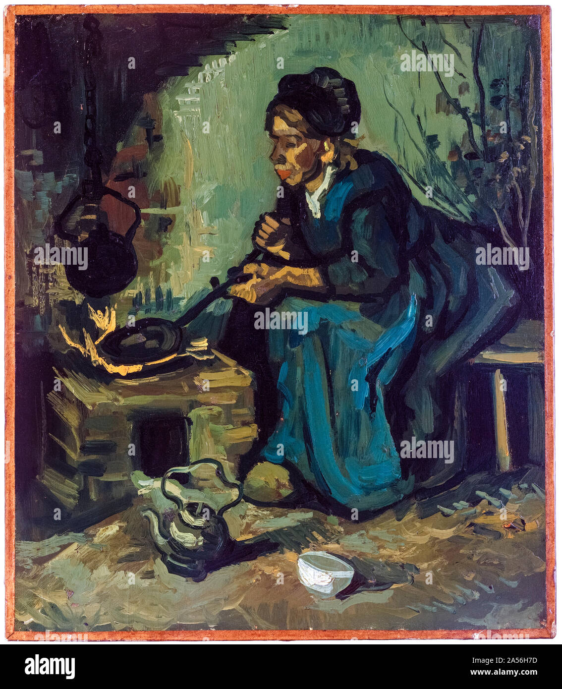 Vincent van Gogh, Bäuerin Kochen durch einen Kamin, Malerei, 1885 Stockfoto