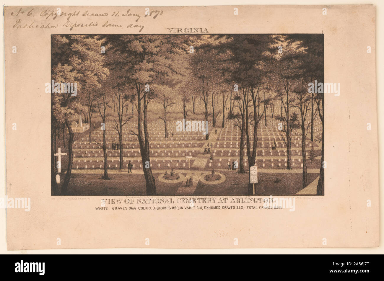 Blick auf den nationalen Friedhof von Arlington Stockfoto