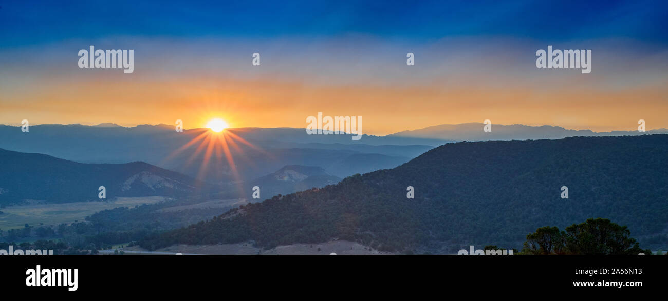 Sonnenaufgang am Ridgway State Park Colorado. Stockfoto