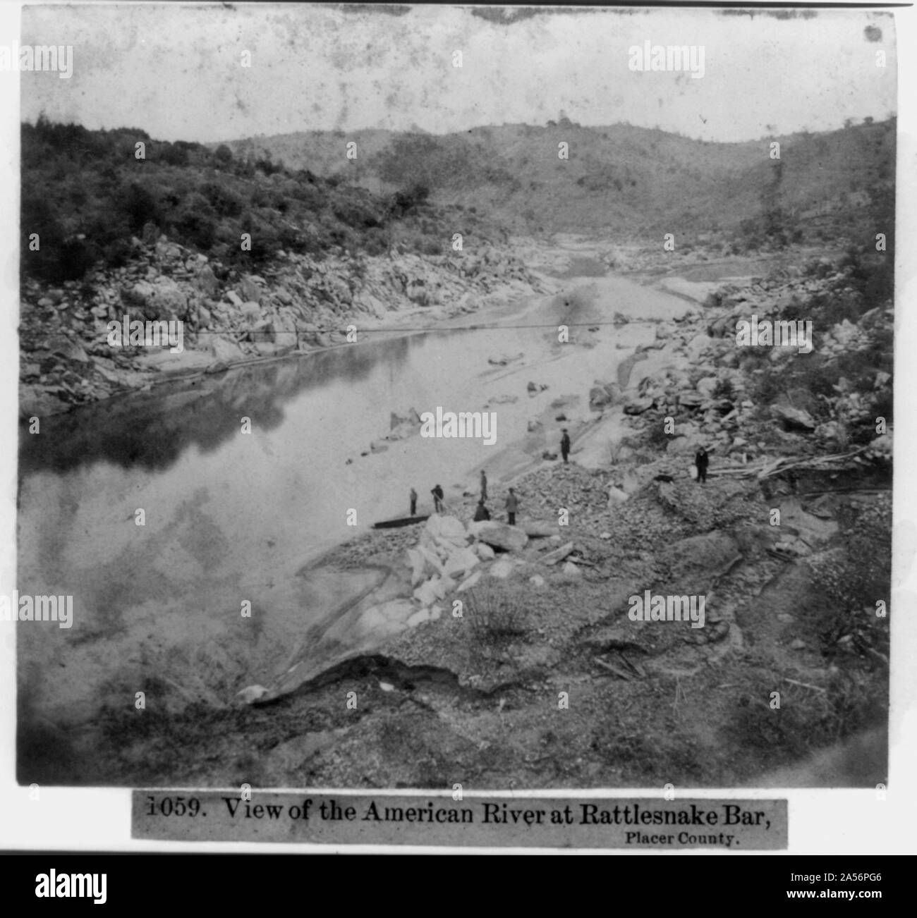 Blick auf die American River an Rattlesnake Bar, Placer County Stockfoto