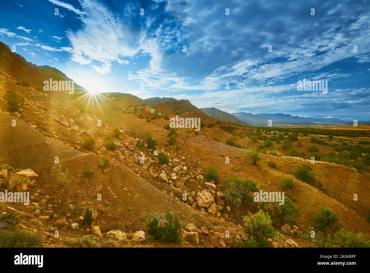Sonnenaufgang über Buch Klippen, Fruita, Co. Stockfoto