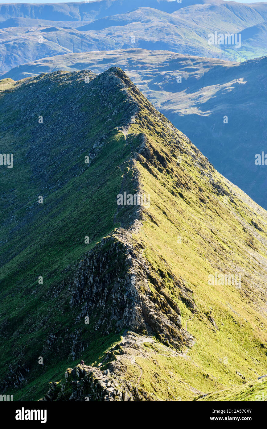 Schreitenden Rand unten Helvellyn, Lake District, Cumbria Stockfoto