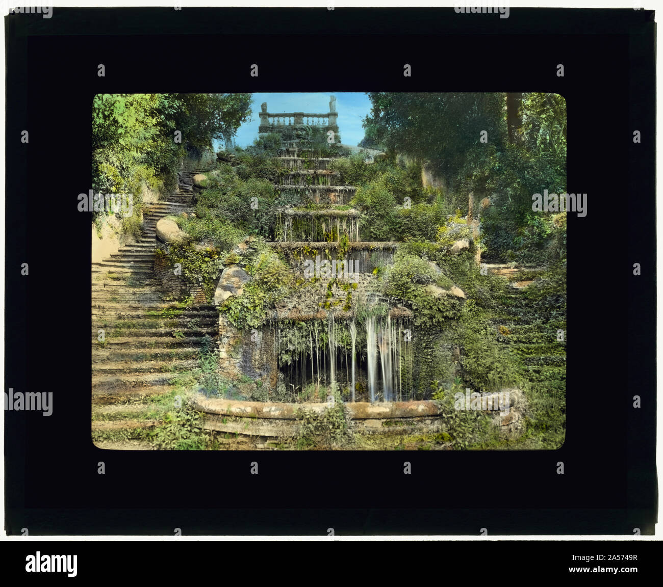 Villa Torlonia, Frascati, Latium, Italien. Treppen Stockfoto