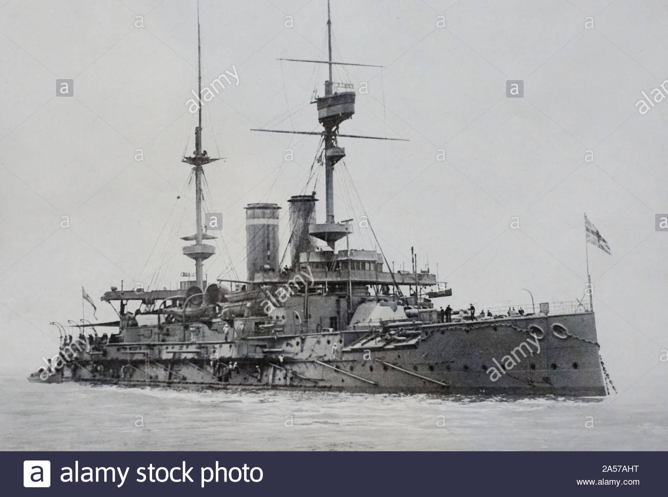 HMS Formidable, ein WW1 British pre-dreadnought Kriegsschiff, das Schiff im Jahr 1901 lanciert wurde und torpedod und am Neujahrstag 1915, vintage Foto Anfang 1900 versenkt s Stockfoto