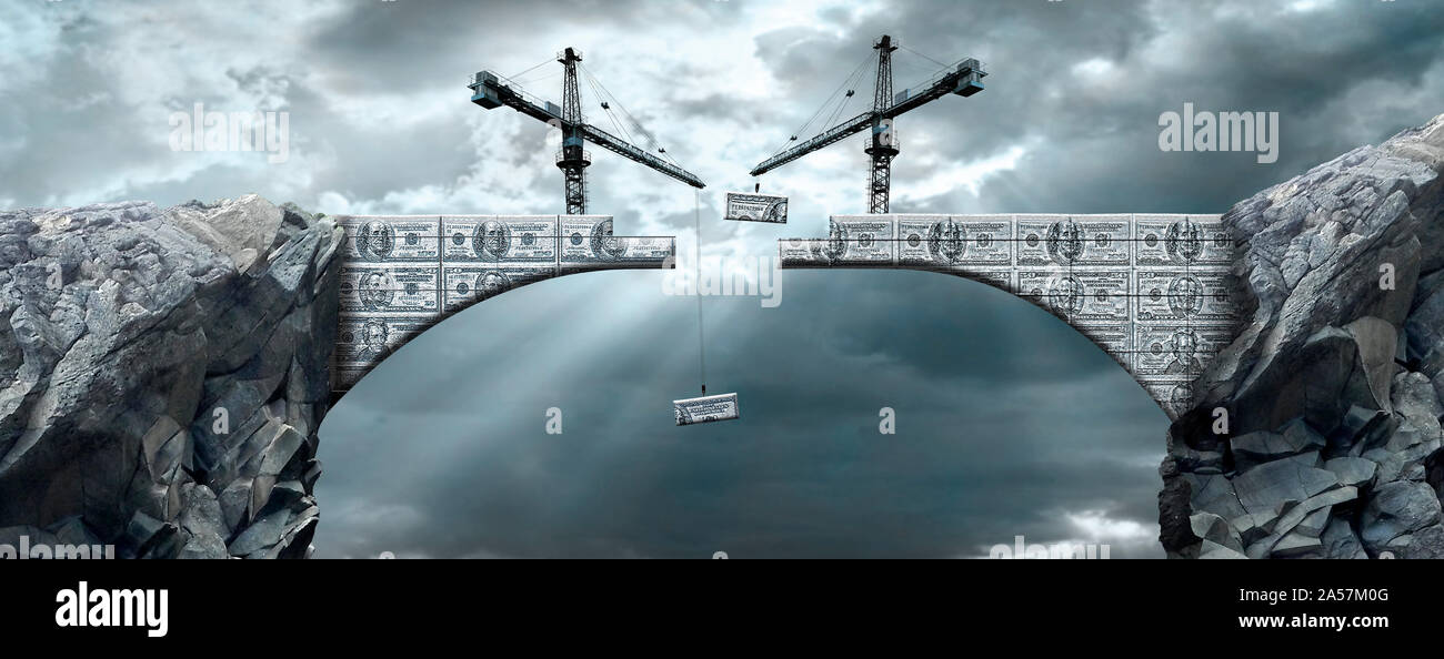 Brücke aus Geld Stockfoto