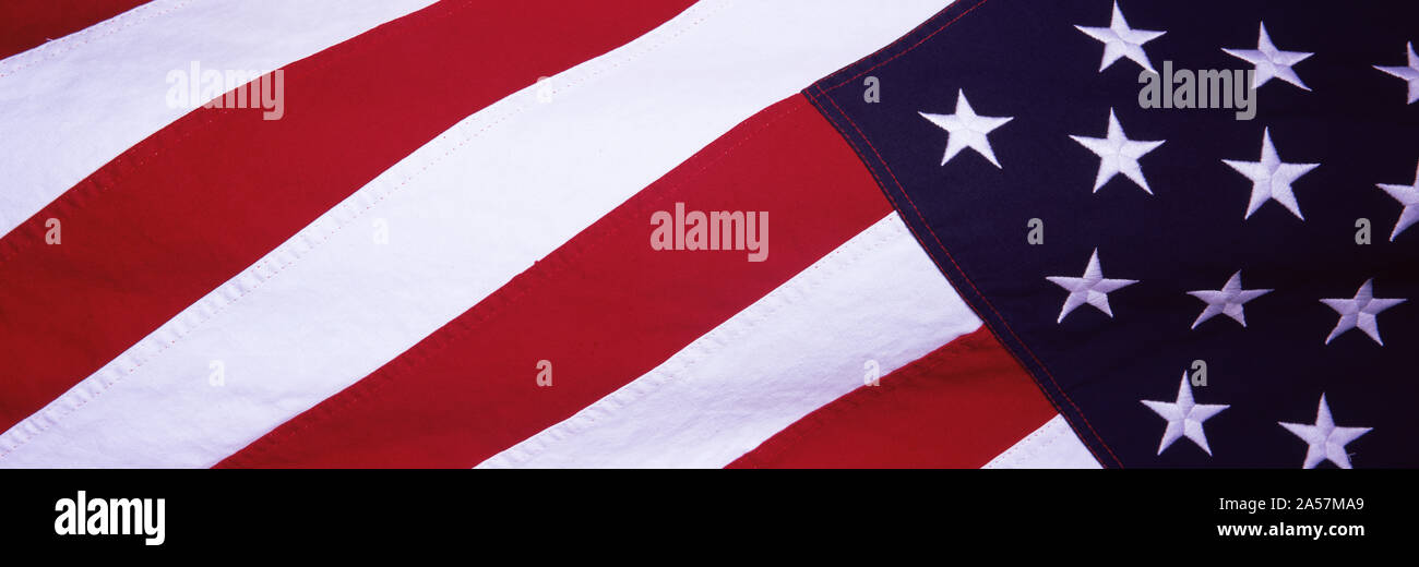 Nahaufnahme von einer amerikanischen Flagge Stockfoto