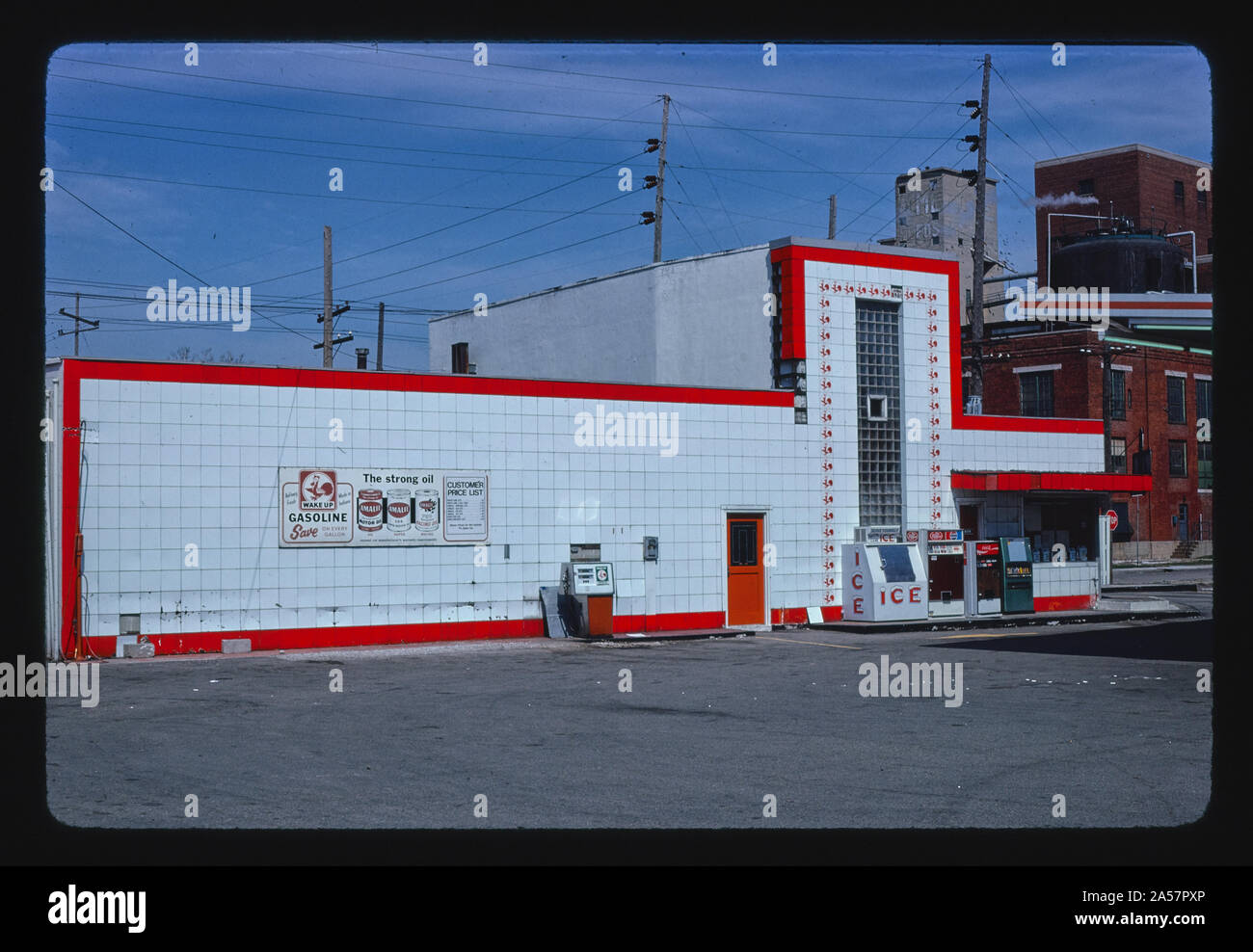 Wake-up-Tankstelle, Indianapolis, Indiana Stockfoto