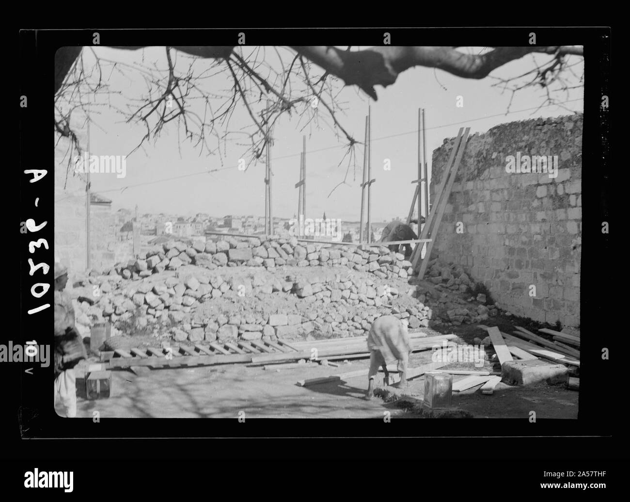 Die Abschottung eines der wichtigsten str [eet] s in der Altstadt zwischen jüdischen und arabischen Qu [arters] Stockfoto