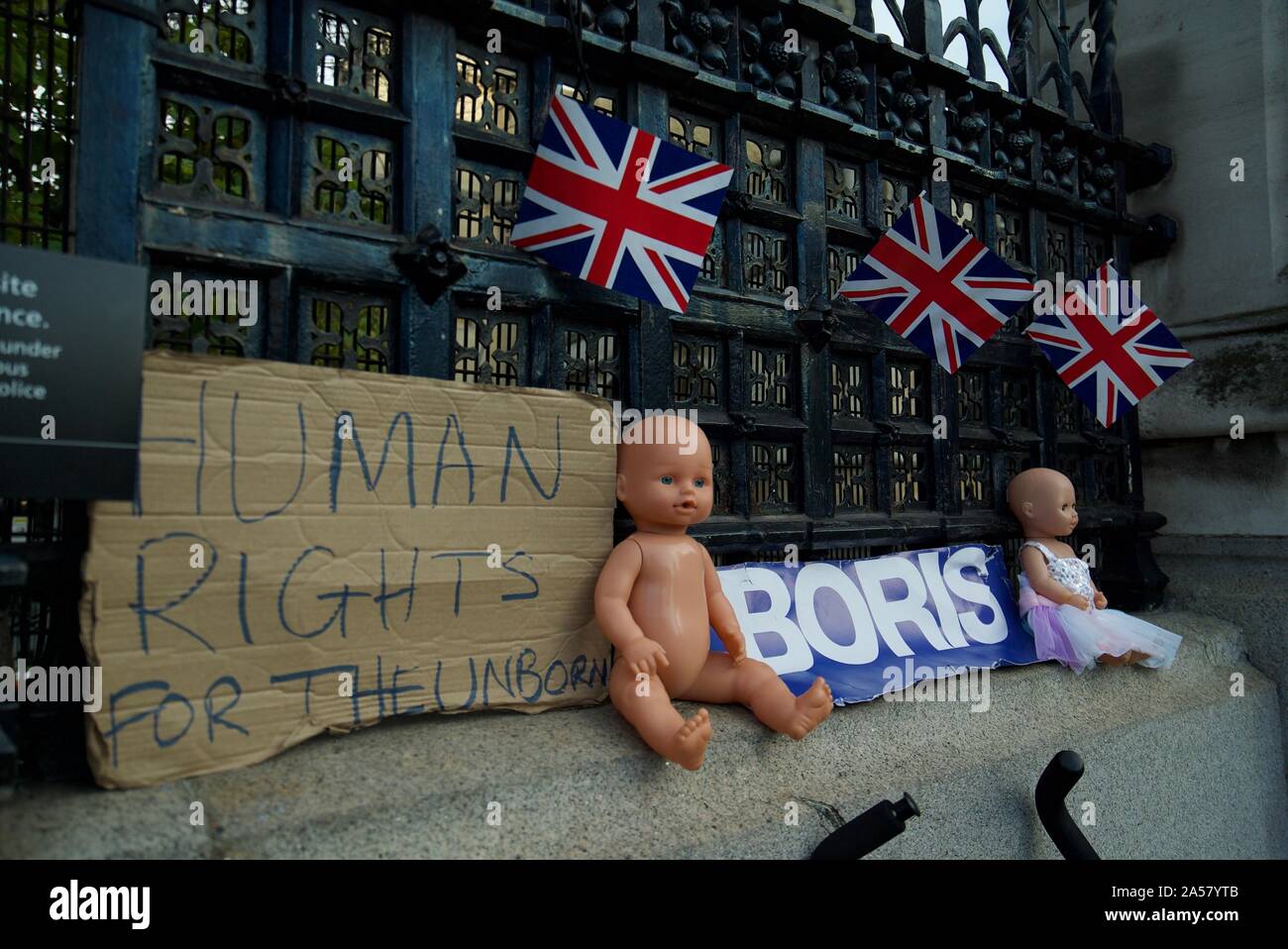 Anti-Abtreibung stehen in London. Pro-life-demonstrant. Stockfoto