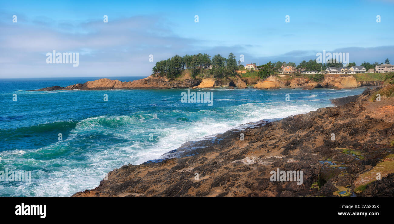 Malerischer Blick auf Oregon Küste, Lincoln City, Lincoln County, Oregon, USA Stockfoto