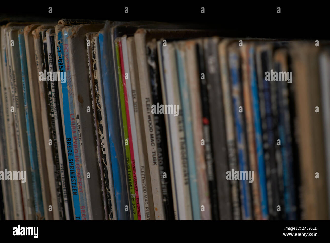 Foto vom Plattencover Ausblendung von zentralen Fokuspunkt Stockfoto