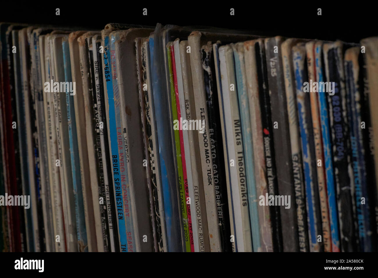 Foto vom Plattencover Ausblendung von zentralen Fokuspunkt Stockfoto