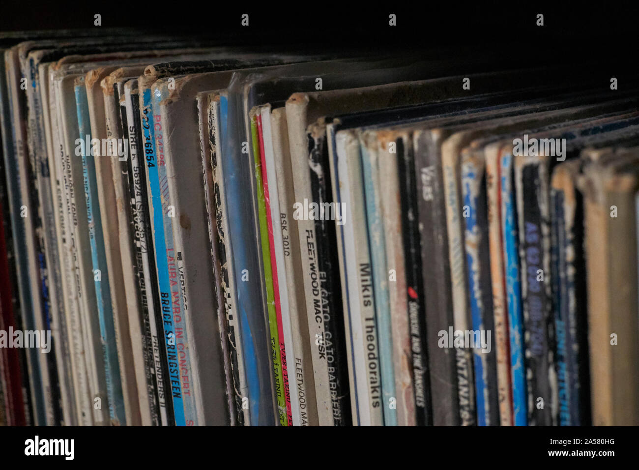 Foto vom Plattencover Ausblendung von zentralen Fokuspunkt Stockfoto