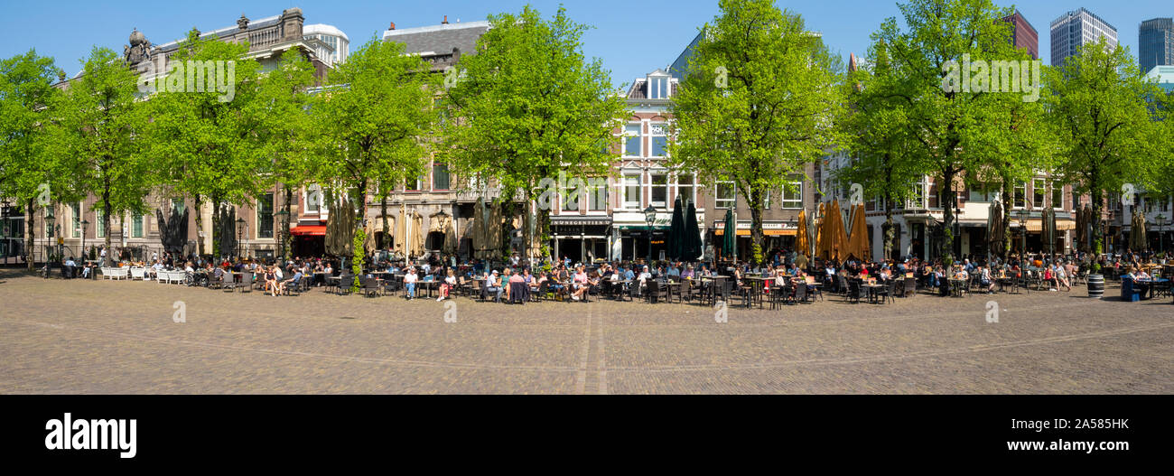 Sidewalk Cafe am Marktplatz der Altstadt, Den Haag, Südholland, Niederlande Stockfoto