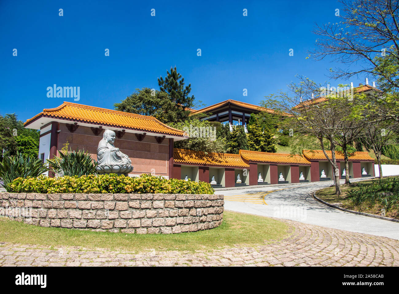 Zu Lai Tempel, der größten buddhistischen Tempel in Lateinamerika, Cotia, São Paulo, Brasilien Stockfoto