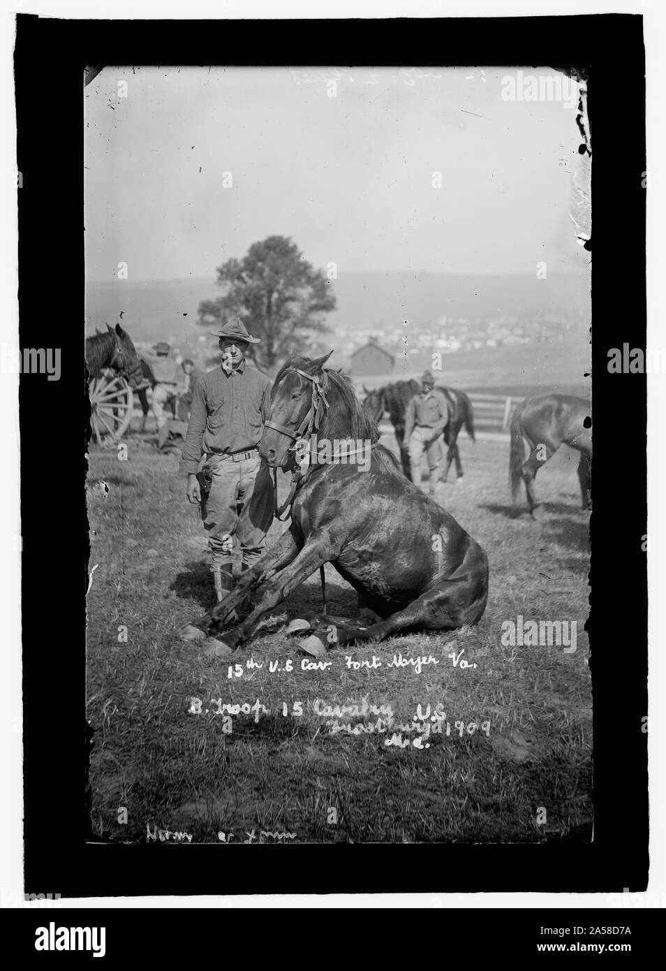 Us-Armee Pferd Stunts, B Truppe, 15 US-Kavallerie, Frostburg, Md., 1909 Stockfoto