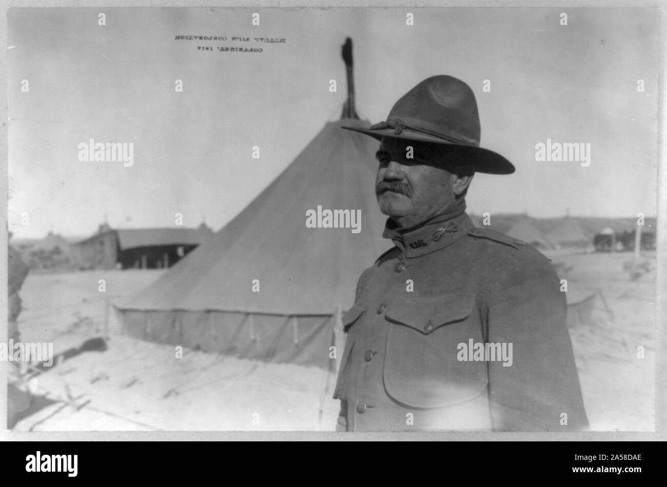 Us-Armee Zelt Camp in Mexiko, 1914: USA 15 Kavallerie Offizier Stockfoto