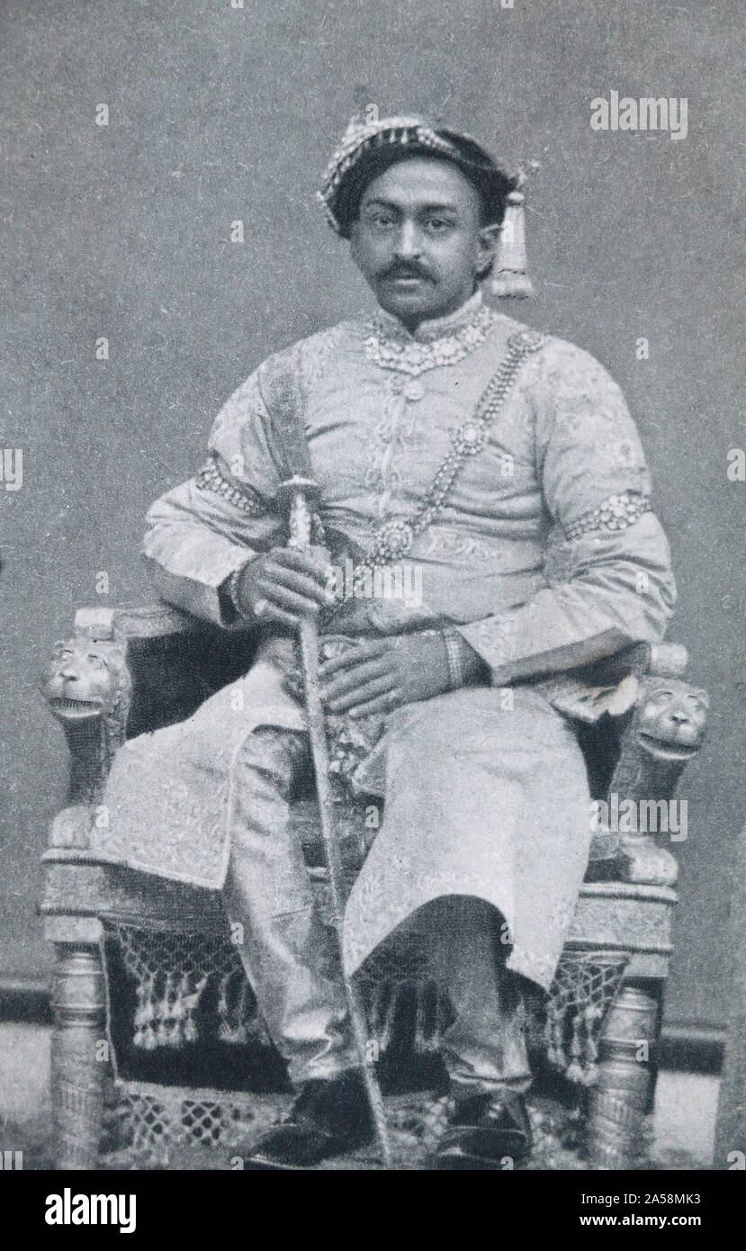 Prabhu Narayan Singh - Maharaja Benares - die Stadt Benares (Varanasi, Indien). 1893. Stockfoto