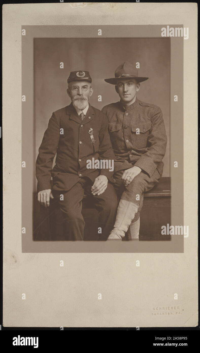 Nicht identifizierte und nicht identifizierte Bürgerkrieg Veteran des Ersten Weltkriegs Soldat]/Schriever, Scranton, PA Stockfoto
