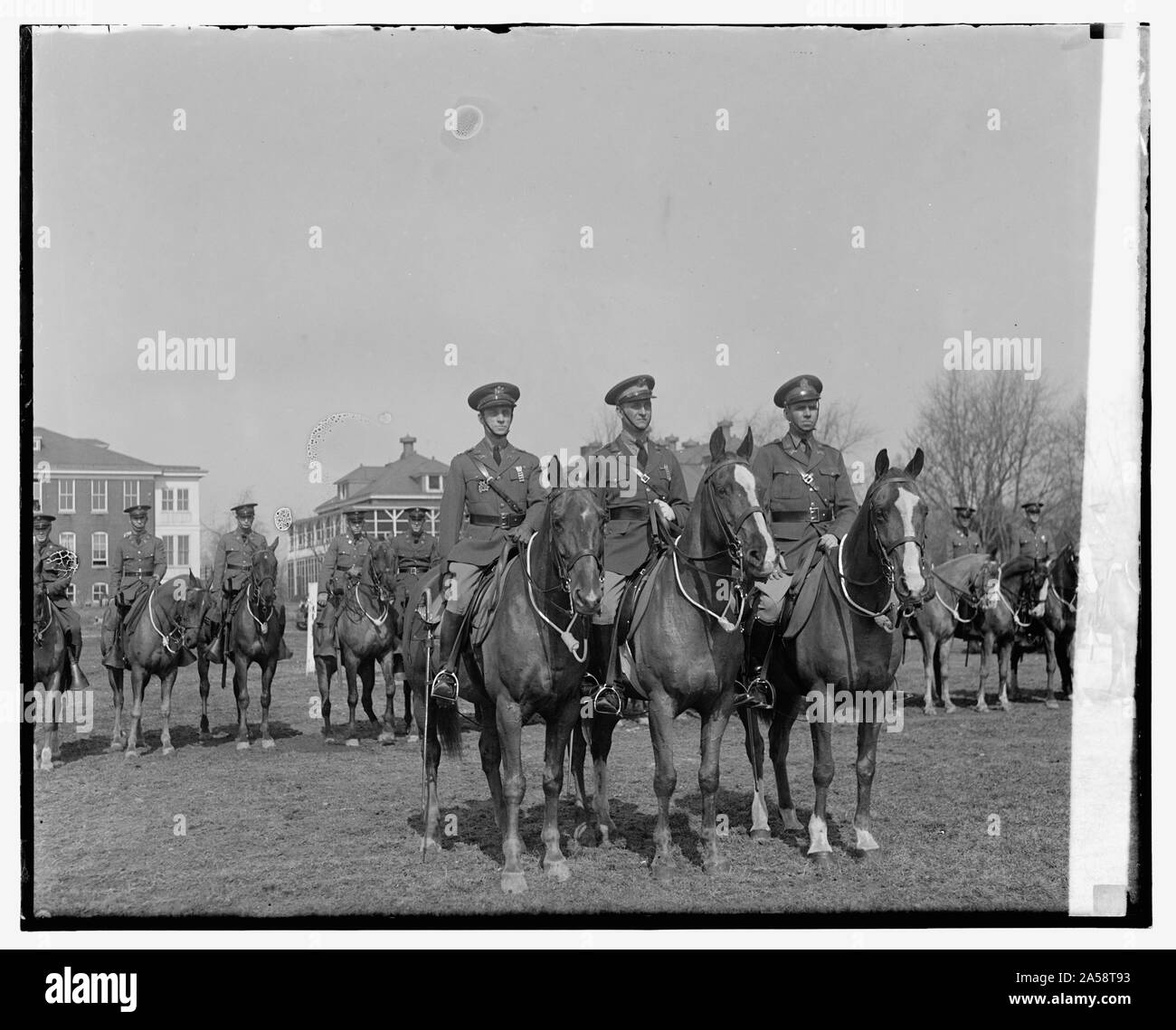 Nicht identifizierten Soldaten zu Pferd Stockfoto