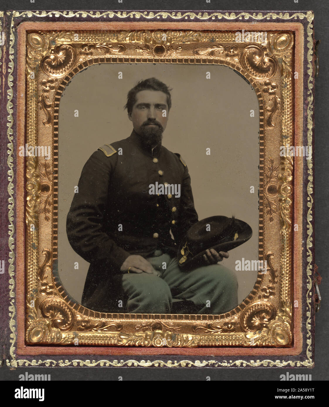 Unbekannter Soldat in Union Leutnant einheitliche Holding hat Stockfoto Unbekannter Soldat in Union Leutnant einheitliche Holding hat Stockfoto