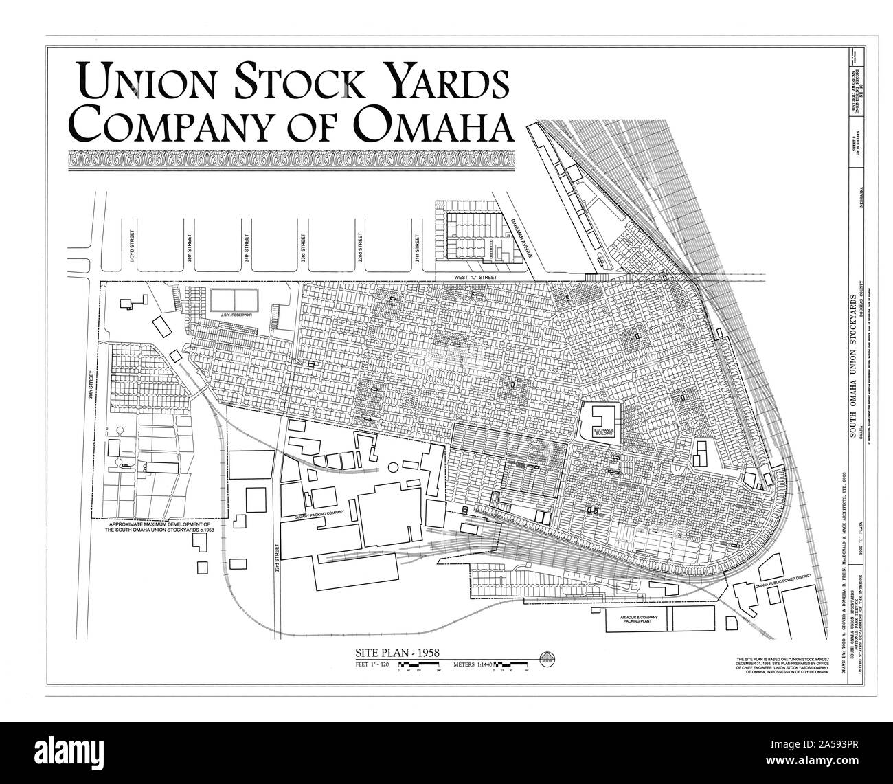 Union Stock Yards, Omaha, 1958 Stockfoto