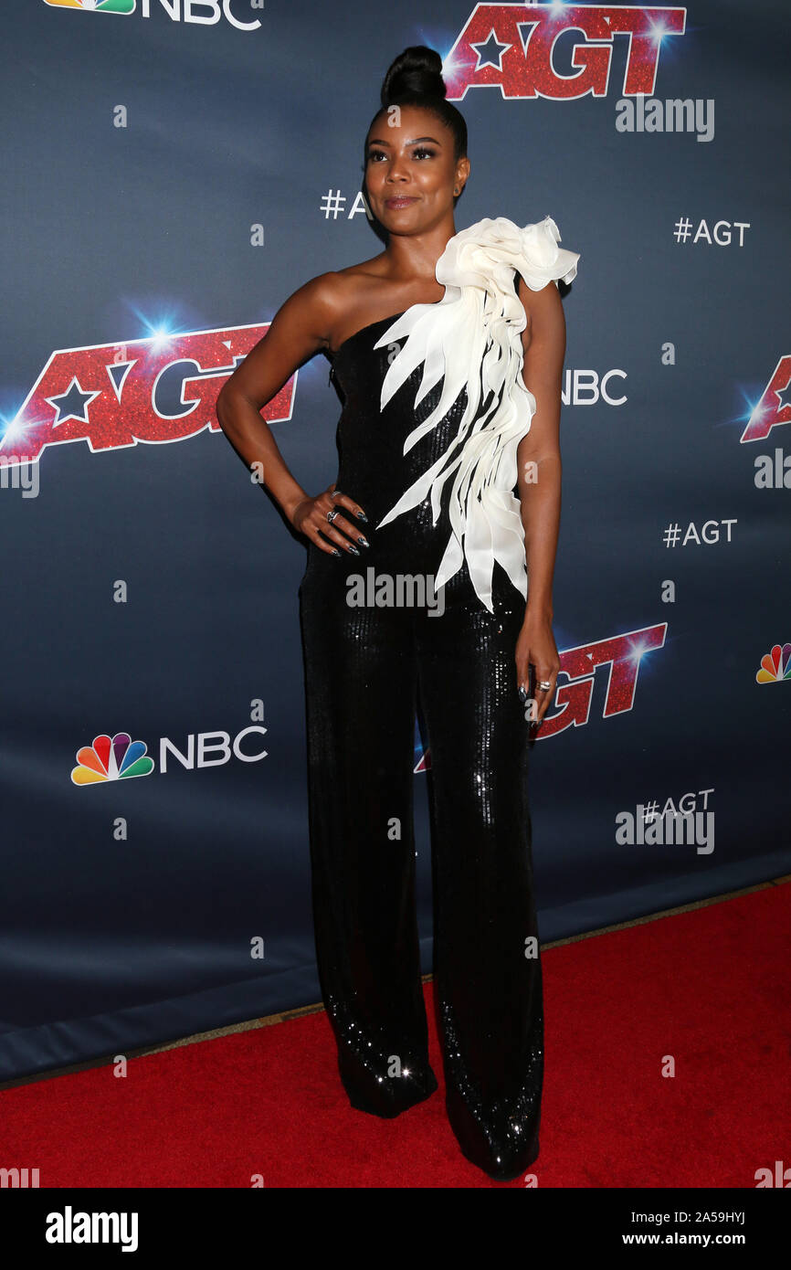 "America's Got Talent" Saison 14 Live Show Red Carpet - Finale der Dolby Theatre am 17. September 2019 in Los Angeles, CA bietet: Gabrielle Union, In: Los Angeles, Kalifornien, Vereinigte Staaten, wenn: 18 Sep 2019 Credit: Nicky Nelson/WENN.com Stockfoto