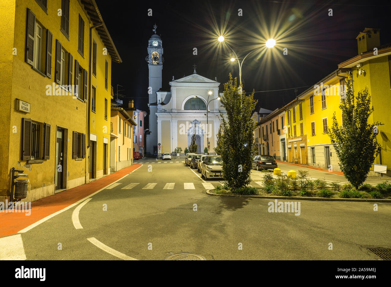 Zentrum von Brescia Stadt und Piazza Roma, Italien Stockfoto