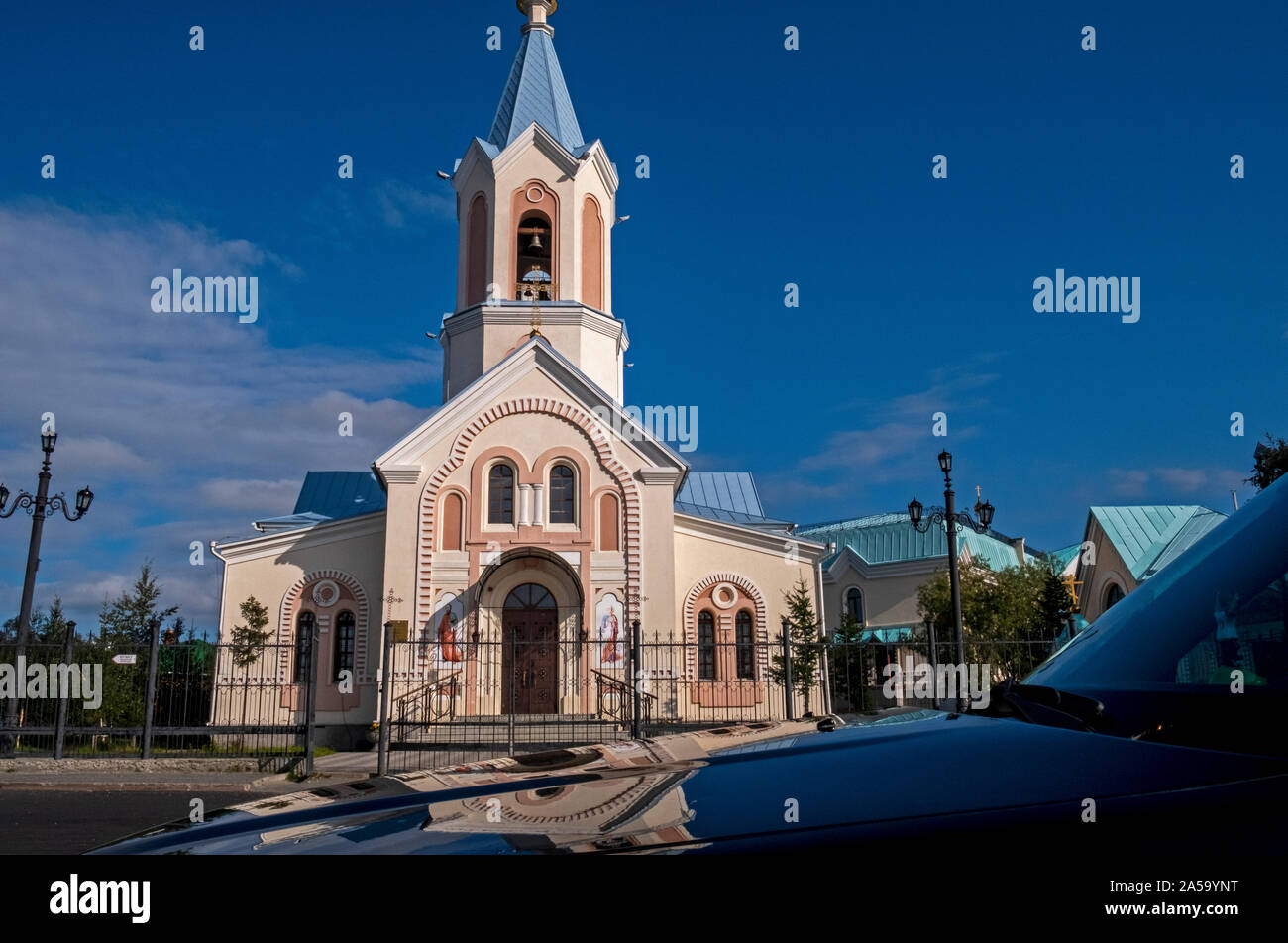 Kirche der Heiligen Apostel Petrus und Paulus,. Salekhard, Russland, Stockfoto