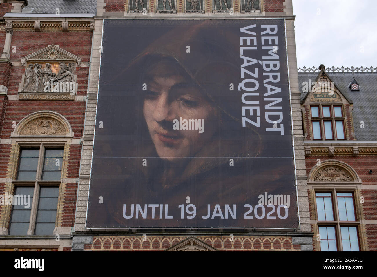 Reklametafeln Rembrandt und Goya Ausstellung Im Rijksmuseum Amsterdam Die Niederlande 2019 Stockfoto