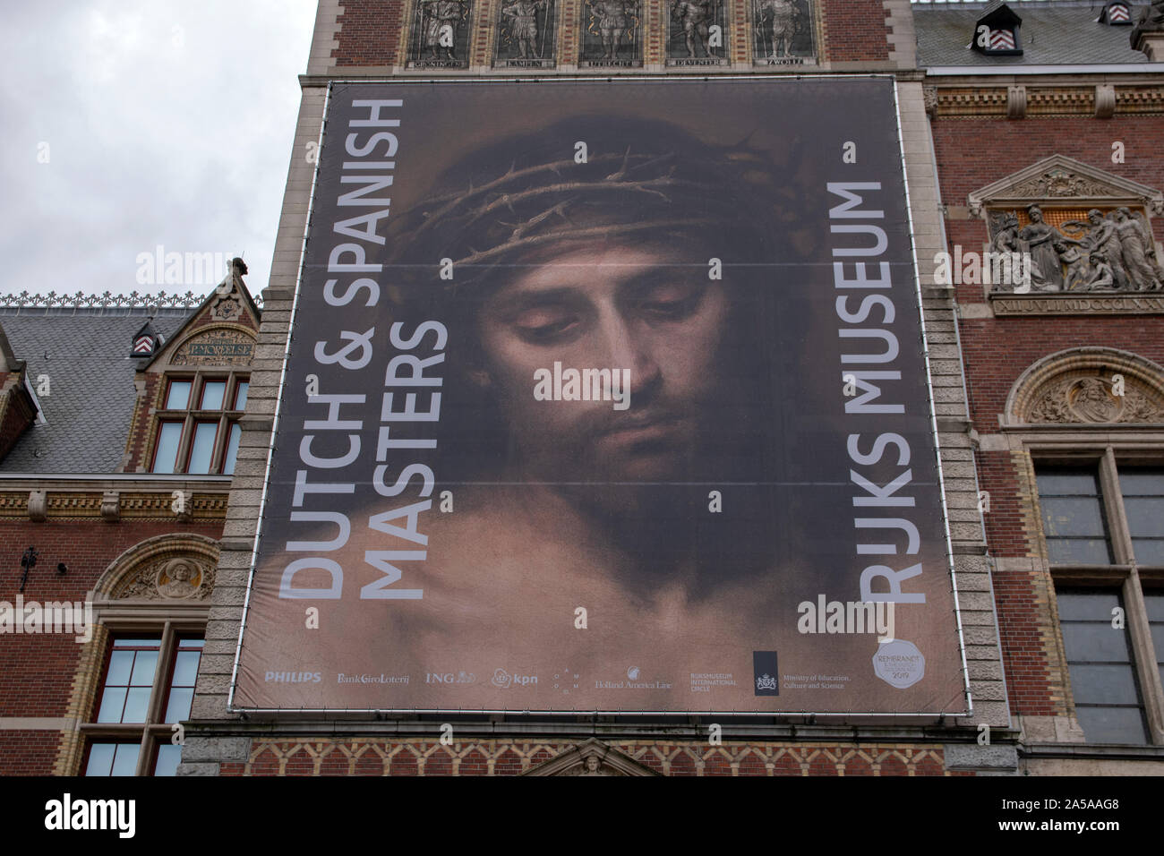 Reklametafeln Rembrandt und Goya Ausstellung Im Rijksmuseum Amsterdam Die Niederlande 2019 Stockfoto