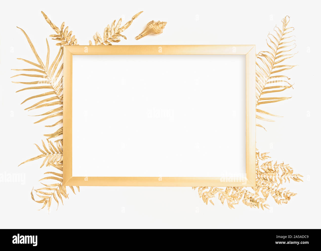 Leere Blattgold frame Mock up Template Design. Stockfoto