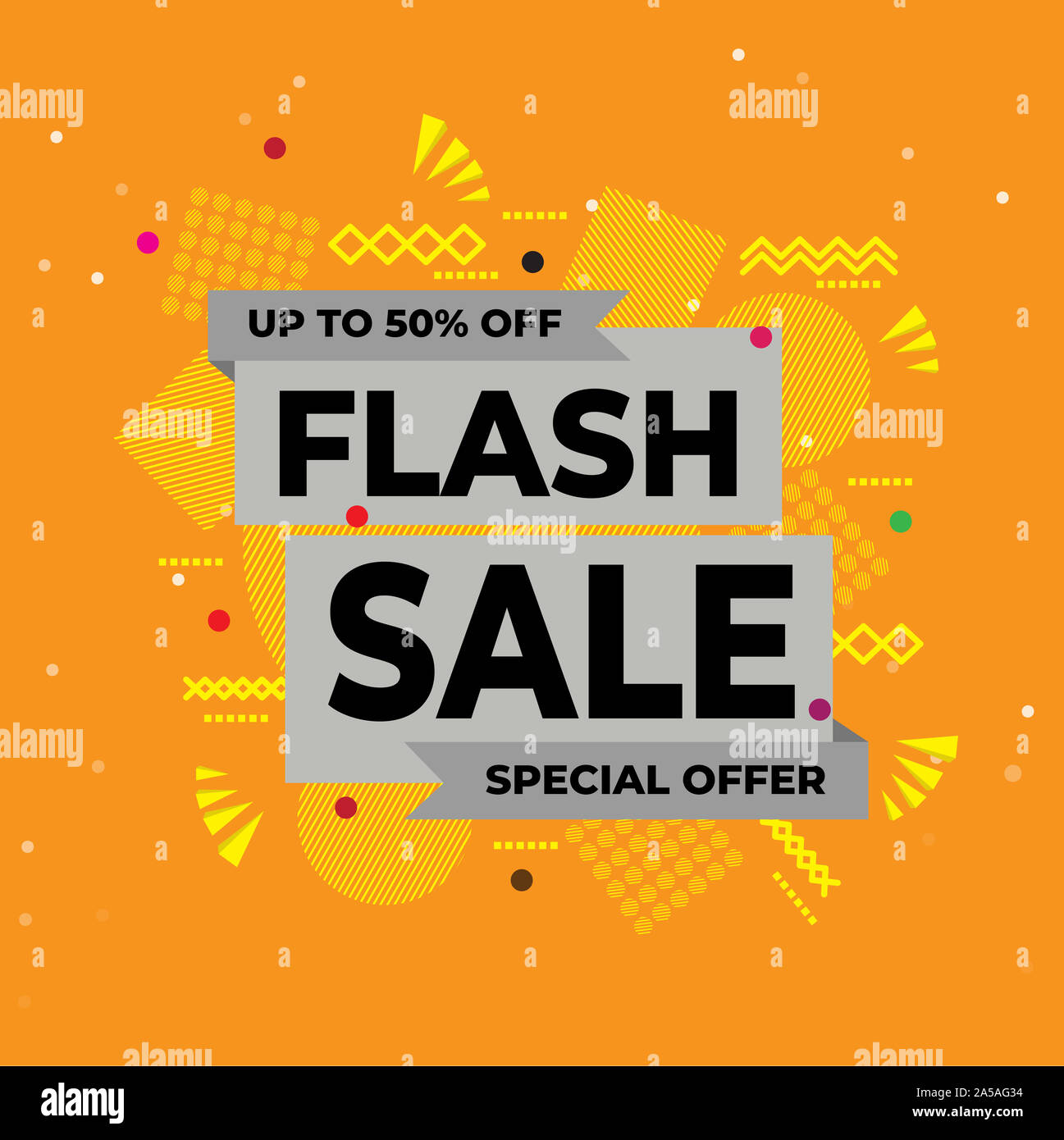 Verkauf banner Template Design, flash Verkauf Web Ad Banner Abbildung. Stockfoto