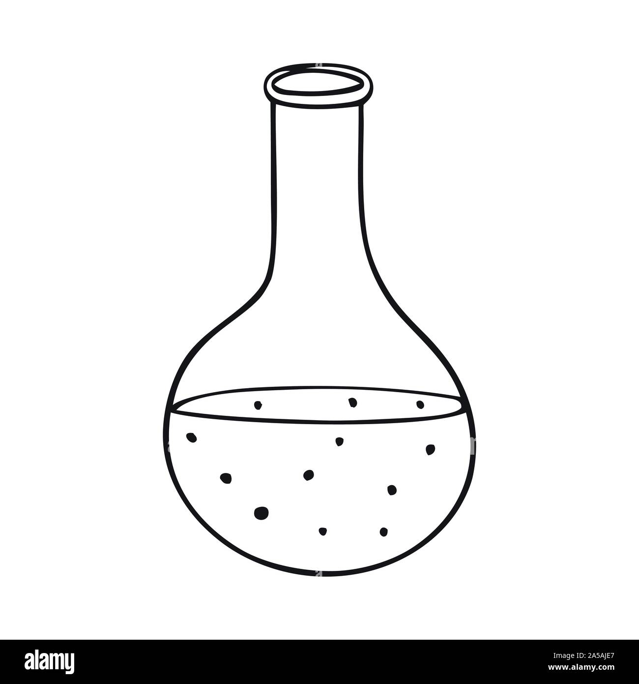 Schwarz adn weiß Vector Illustration einer Chem Kolben Stock Vektor