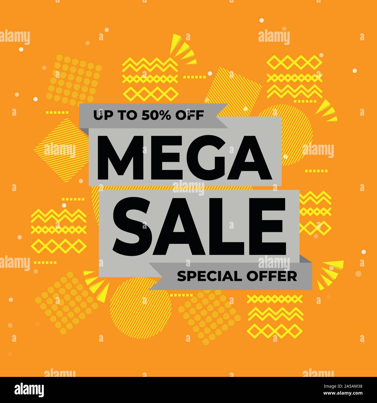 Verkauf banner Template Design, Mega Verkauf Angebot. Vector Illustration. Stock Vektor