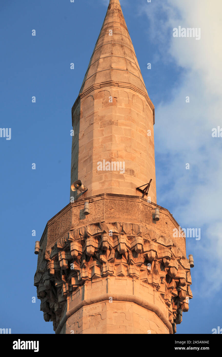 Bosnien und Herzegowina, Mostar, karadjoz Bey Moschee, Minarett, Stockfoto