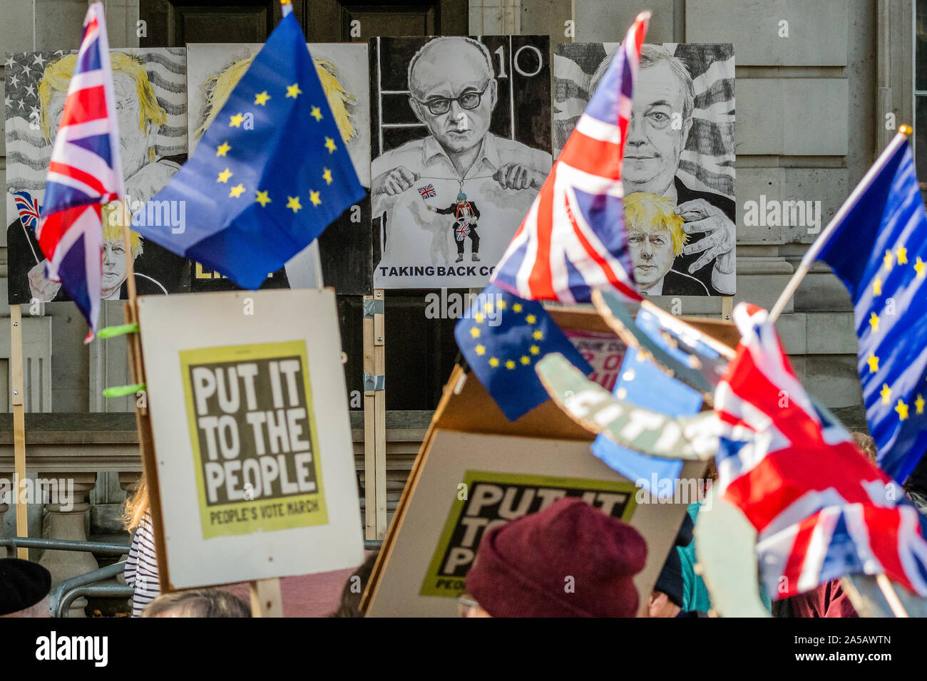 London, Großbritannien. Okt, 2019 19. Stop Brexit, Abstimmung der Menschen März vom West End, Westminster. Credit: Guy Bell/Alamy leben Nachrichten Stockfoto